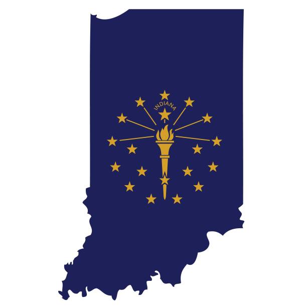 State of Indiana with flag